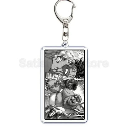 Hot Atan Allen Yeager Keychain Pendant Rtacking of The Giants Armin Arlert Levi Ackermole Playing Double Sided Acrylic Keyring