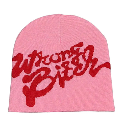 Casual Skullies Y2k Ins Hip Hop Cap Cold Cap Men Women Beanie Bonnet Letter Printing Knitting Cap Hat Gothic Wool Acrylic Warm