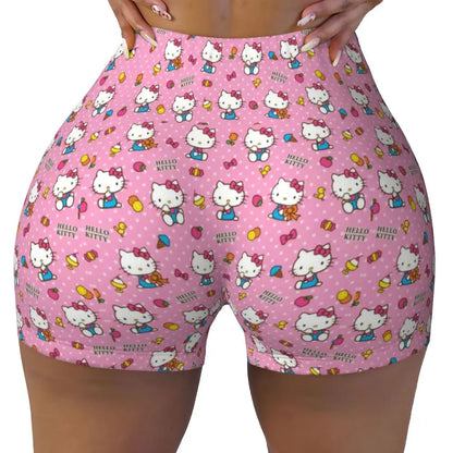Custom Hello Kitty Cat Gym Shorts Women Athletic Shorts