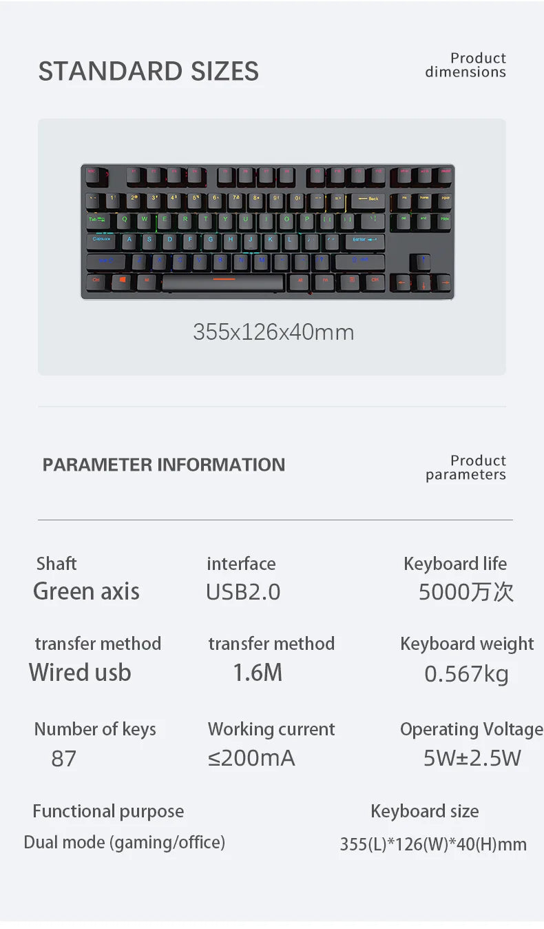 Mini Backlit RGB Gaming Mechanical Keyboard Gamer Mechanic Kit Custom