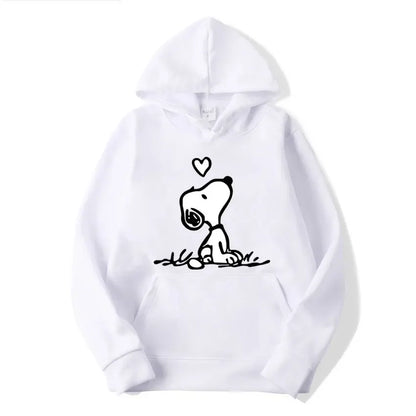Cartoon Comics Snoopy Hoodie Women Man PulloverCasual Couple Sweatshirt Clothing