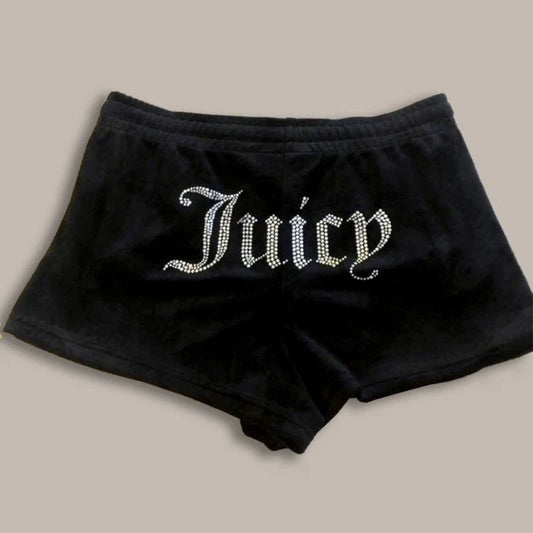 Y2K shorts Harajuku rhinestone letter print fashionable retro sports pant New Women