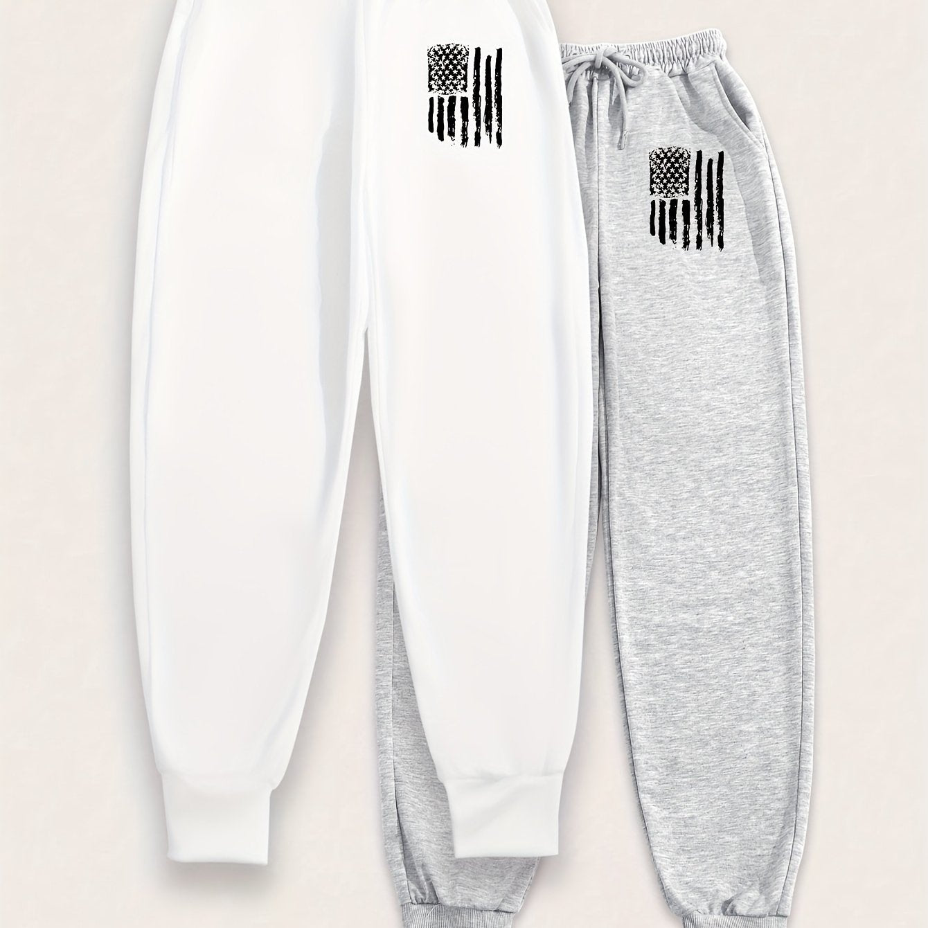 2-Pack Womens Jogger Sweatpants - Elastic Drawstring