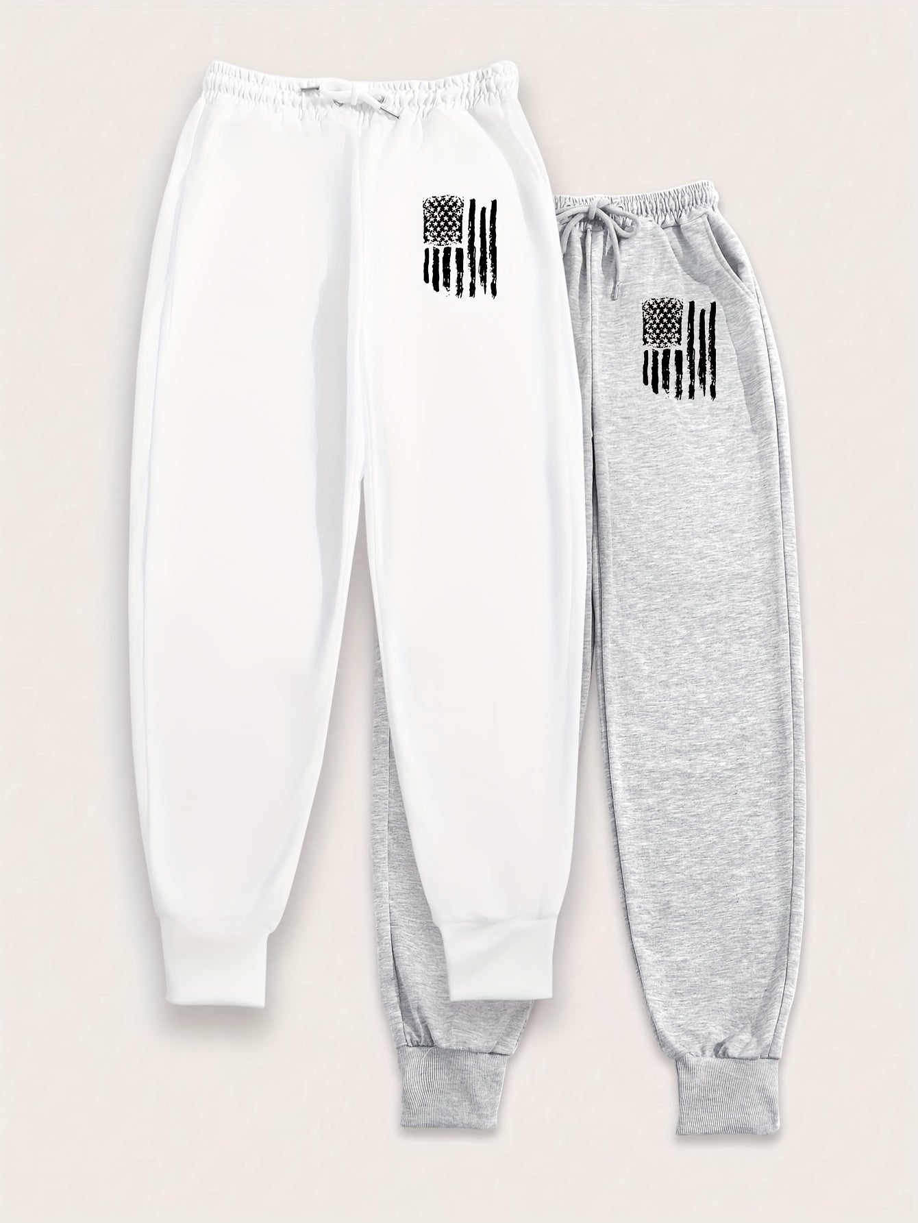 2-Pack Womens Jogger Sweatpants - Elastic Drawstring