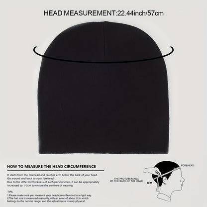 Y2K Beanie Boom - Soft, Warm, Unisex Graphic Knit Hats with Elastic Band, Hip Hop Skull Cap Design