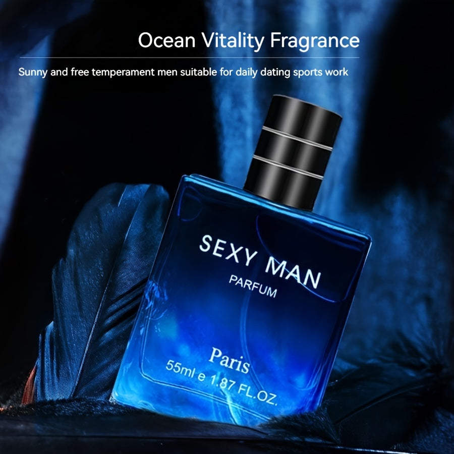 55ml Long-Lasting Eau De Parfum for Men - Refreshing Cologne Perfume with Seductive Scent,