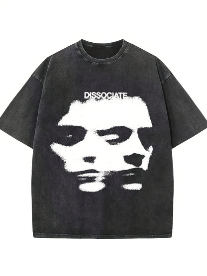 retro T-shirt, graphic men's and women's short-sleeved retro high-quality cotton men's T-shirt