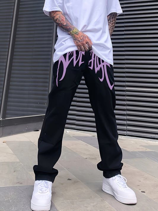 Loose Fit Men's Y2k Casual Jeans, Baggy Street Style