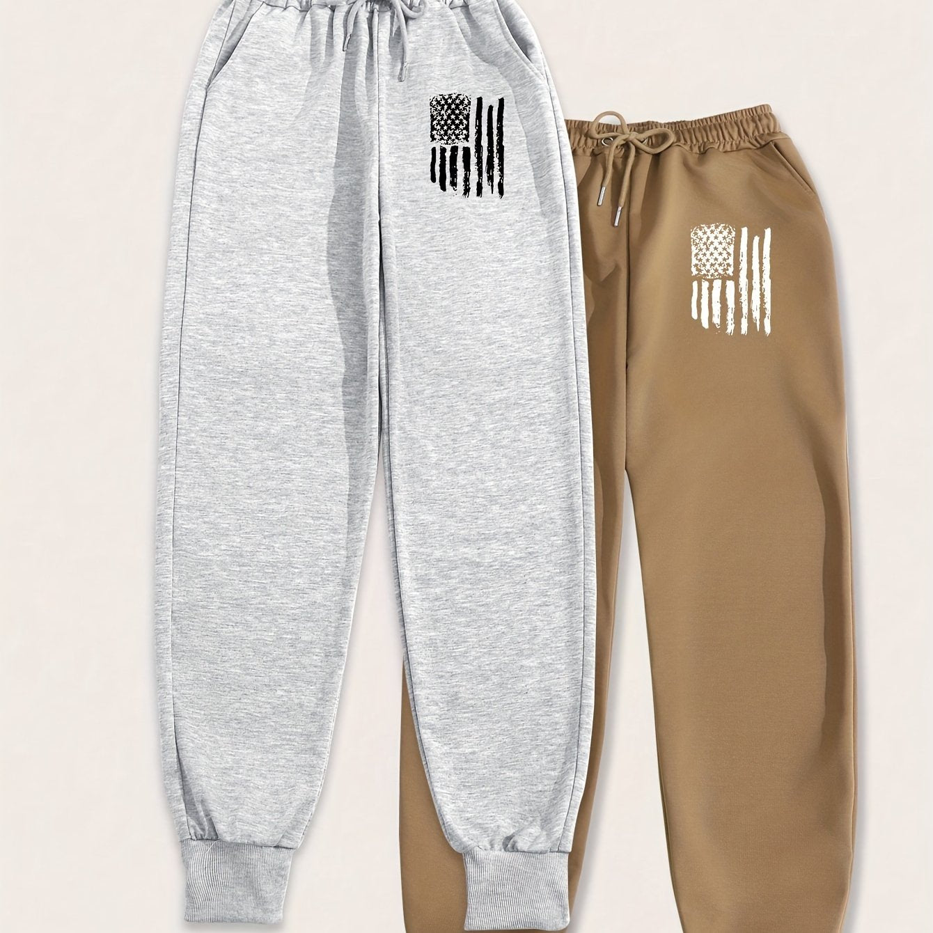 2-Pack Womens Jogger Sweatpants - Elastic Drawstring