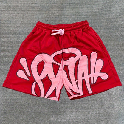 Casual Retro Drawstring Shorts for Men - Y2K-Inspired Cotton Blend, Machine Washable