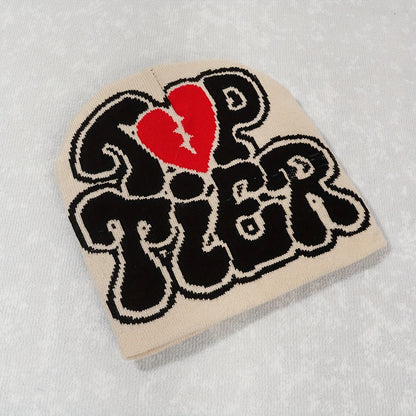 1pc Men's "TOP TIER" Beanie graphic vintage Beanie