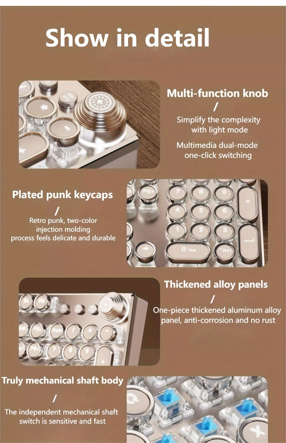 34 Kinds Of Lighting Effects, Real Mechanical Keyboard, Mouse, High Looks, USB, Wired