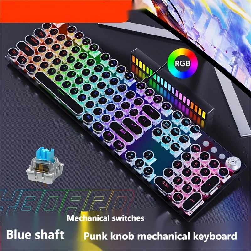 34 Kinds Of Lighting Effects, Real Mechanical Keyboard, Mouse, High Looks, USB, Wired