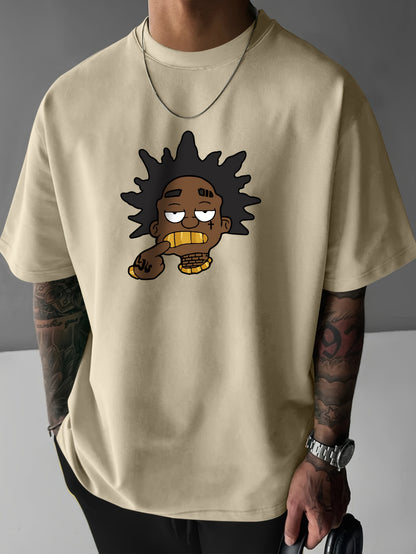 Men's Graphic Tee with Unique Portrait Design