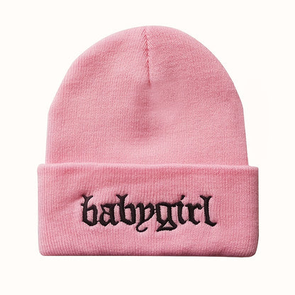 Graphic Beanie Solid Color Trendy Hats Coldproof Skull Cap Warm Beanies