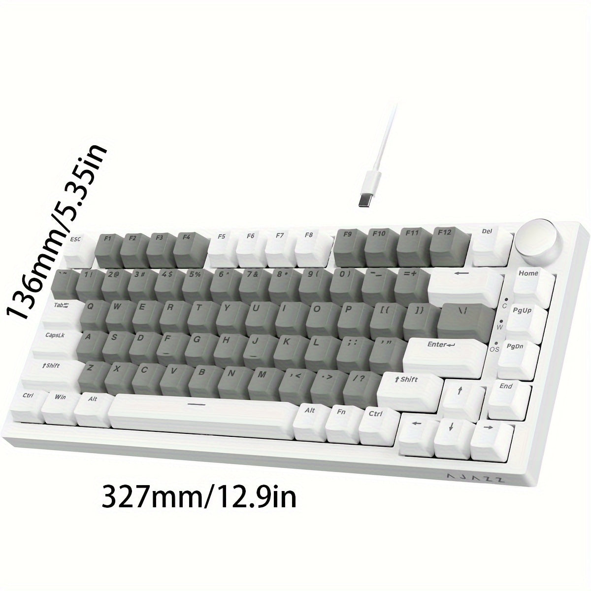 Wired Mechanical Gaming Keyboard with Volume Knob, South-Backlit LED