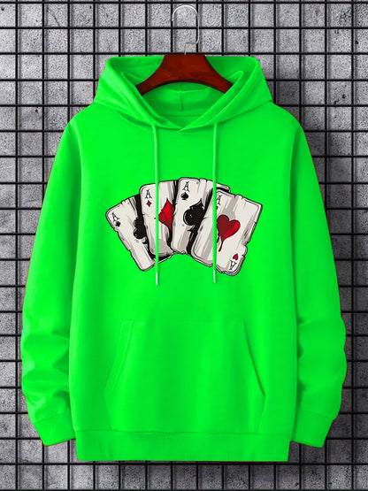 Ace Playing Card Graphic Men's Hoodie - Comfortable
