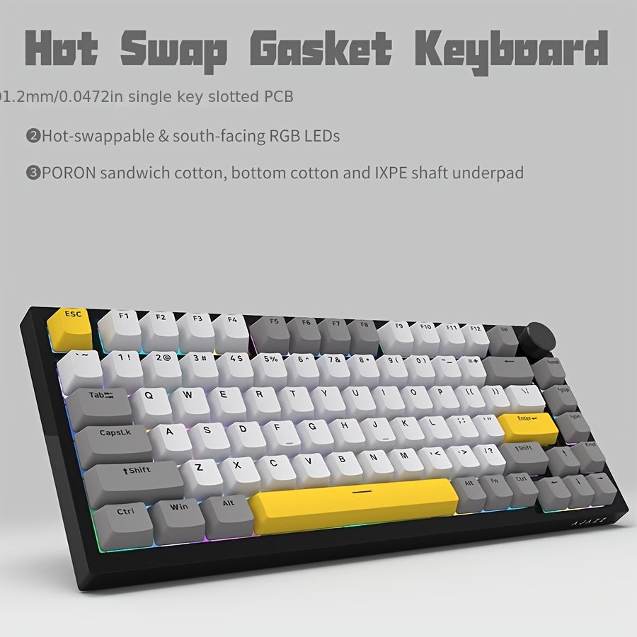 Wired Mechanical Gaming Keyboard with Volume Knob, South-Backlit LED