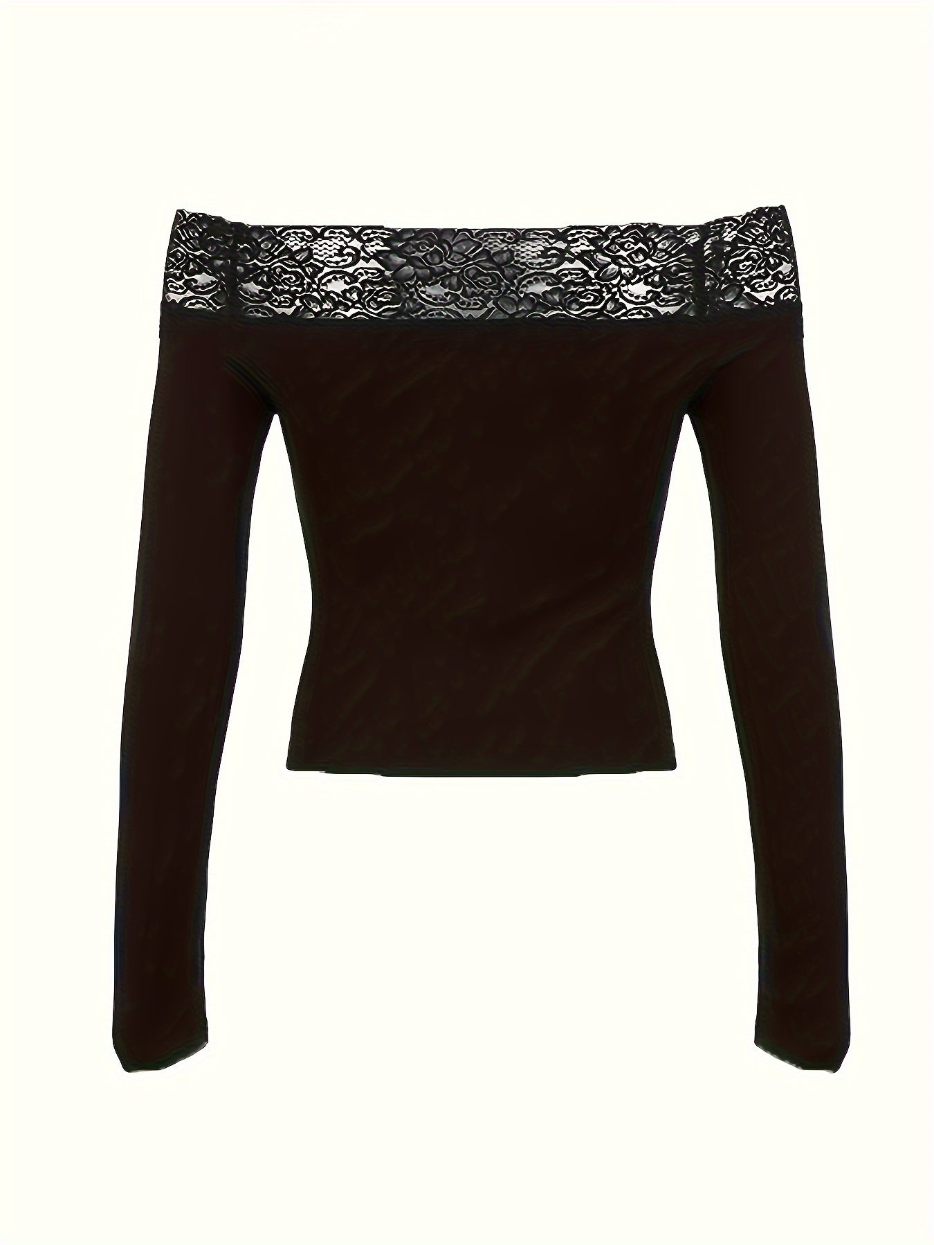 Y2K Elegant Lace Stitching One-Shoulder Fit Long Sleeve Top for Targeted