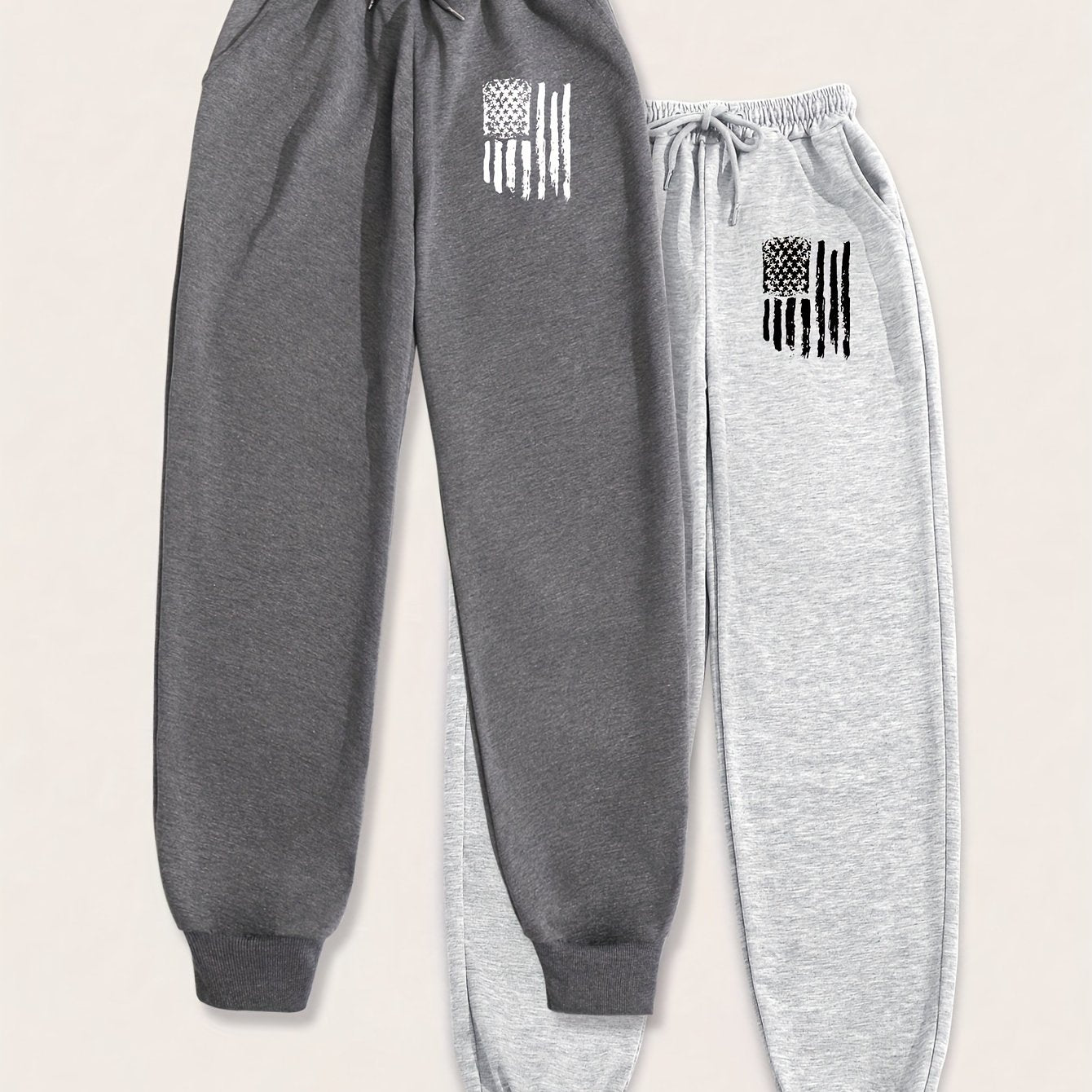 2-Pack Womens Jogger Sweatpants - Elastic Drawstring