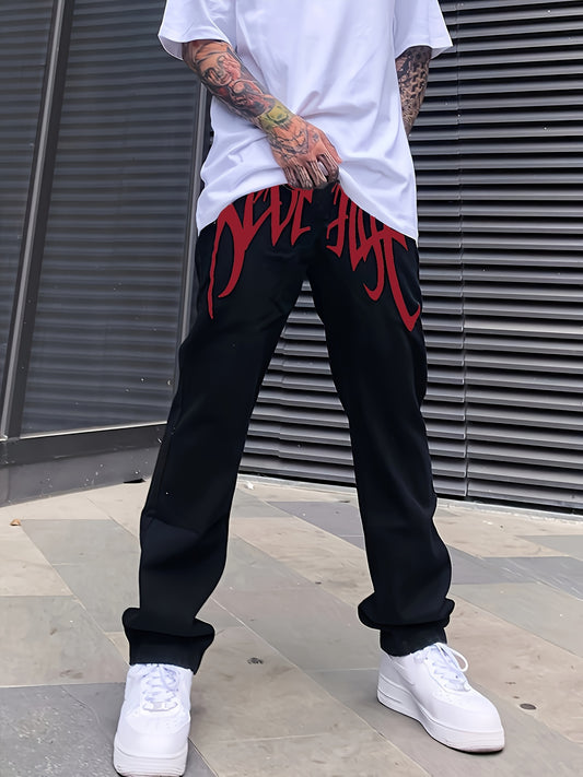 Loose Fit Men's Y2k Casual Jeans, Baggy Street Style