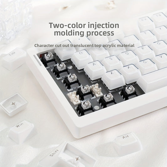 Crystal Keycaps Small Transparent Pudding Crystal Keycaps Engraved, Suitable for Mechanical Keyboards,