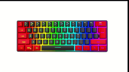 Wired Gaming Keyboard, Small RGB Backlit  Gaming Keyboard, Ultra-Compact Mini Keyboard