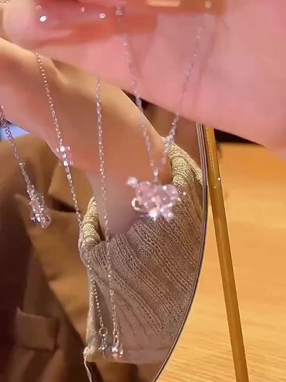 1pc Fashion Y2K Sweet Multicolor Love Rhinestone Pendant Necklace Exquisite Lovely Elegant Versatile For Women