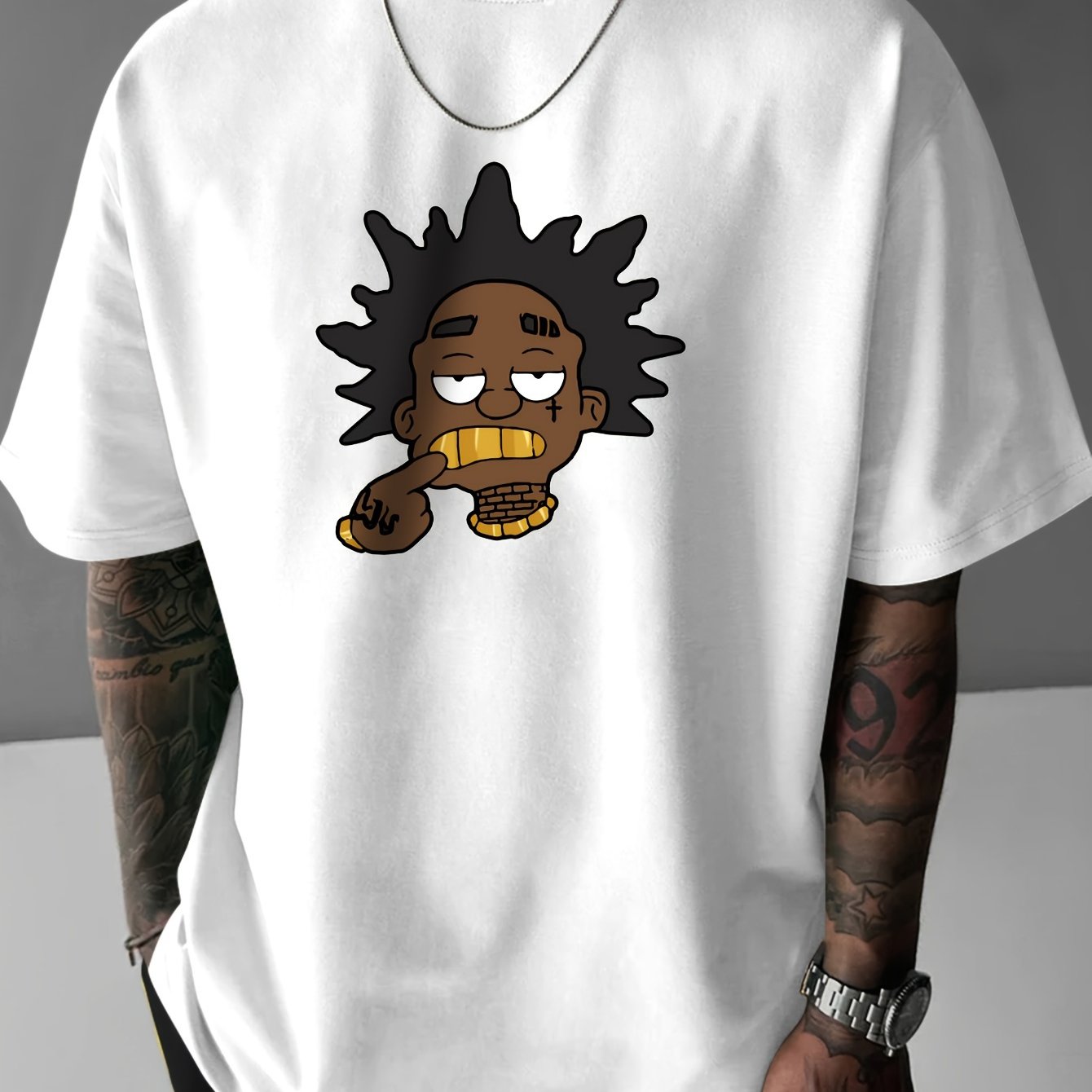Men's Graphic Tee with Unique Portrait Design
