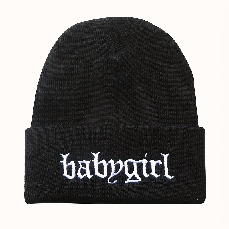 Graphic Beanie Solid Color Trendy Hats Coldproof Skull Cap Warm Beanies