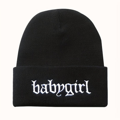Graphic Beanie Solid Color Trendy Hats Coldproof Skull Cap Warm Beanies