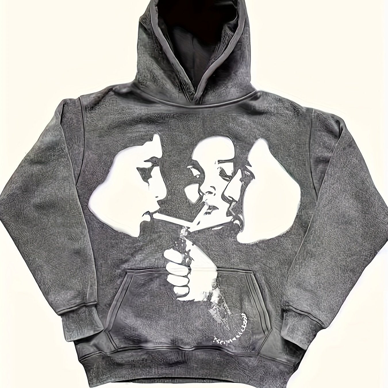 Y2K Figure Print Hoodie - Comfortable, Durable mens Pullover
