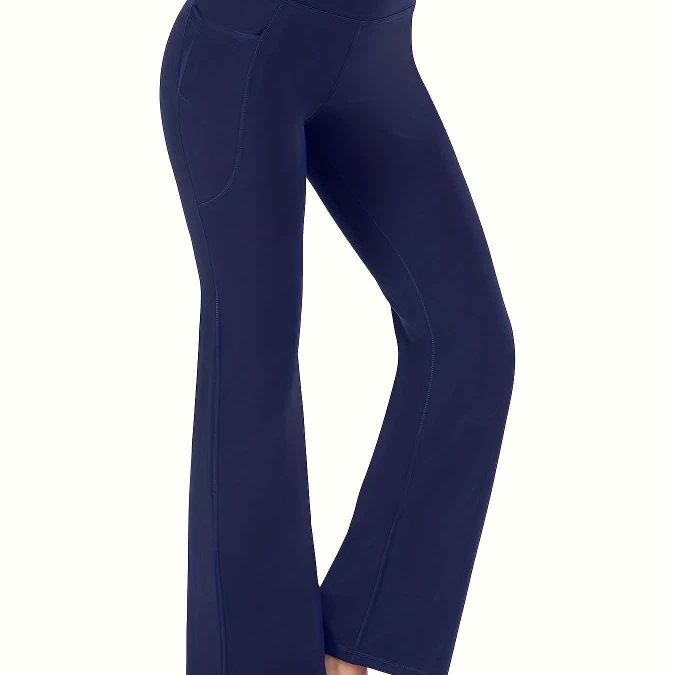 Seamless  Flared Leggings For Women, High Waist Pants With Pockets
