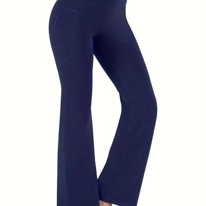 Seamless  Flared Leggings For Women, High Waist Pants With Pockets