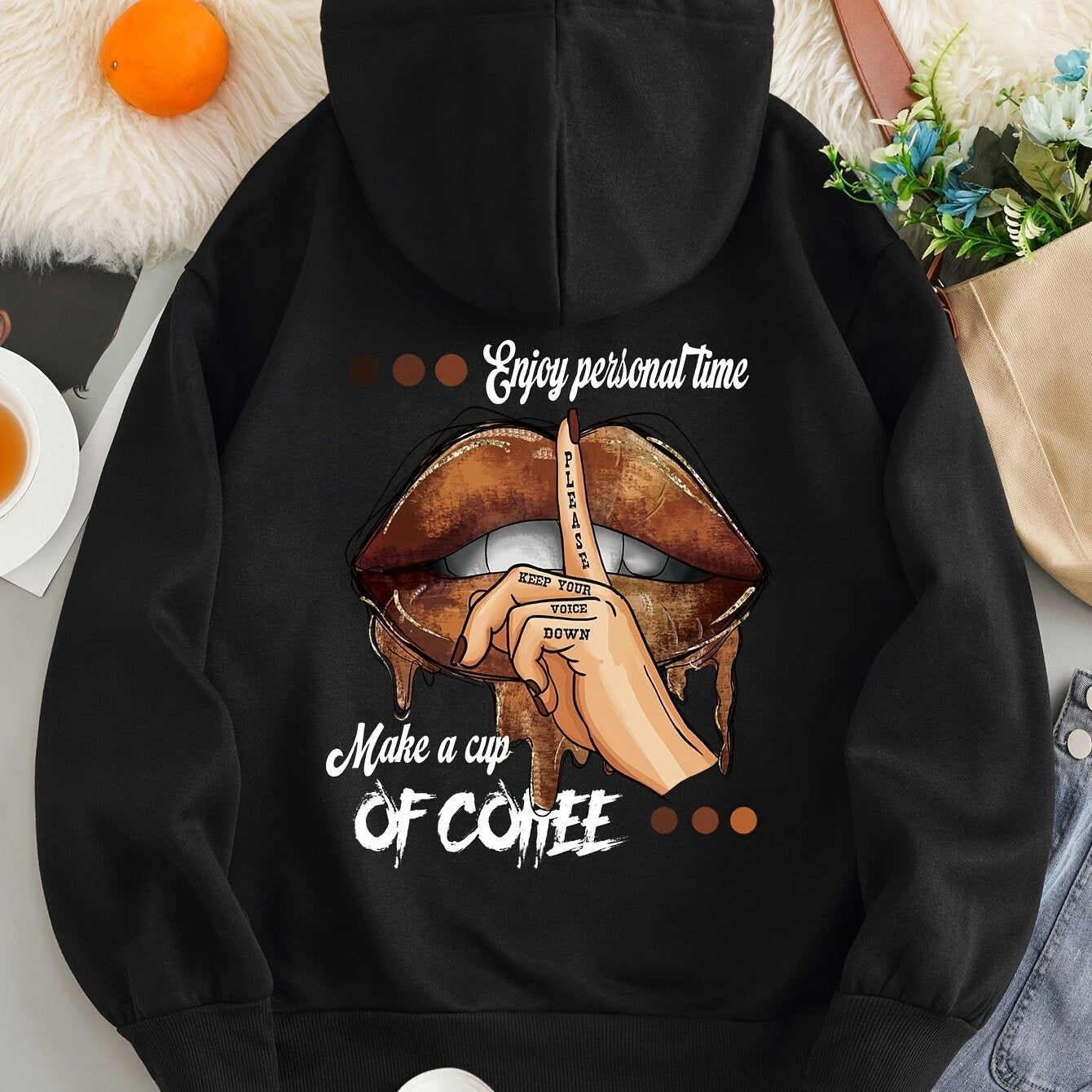 Women's Graphic Vintage Hoodie, Polyester Good Quality Hoodie