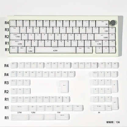 Crystal Keycaps Small Transparent Pudding Crystal Keycaps Engraved, Suitable for Mechanical Keyboards,