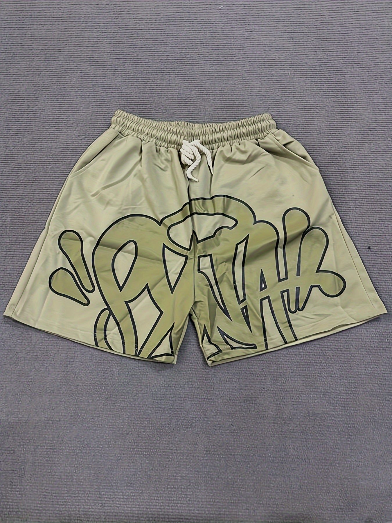 Casual Retro Drawstring Shorts for Men - Y2K-Inspired Cotton Blend, Machine Washable