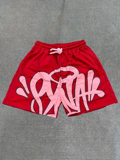 Casual Retro Drawstring Shorts for Men - Y2K-Inspired Cotton Blend, Machine Washable