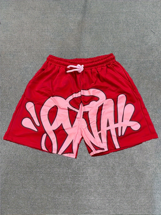 Casual Retro Drawstring Shorts for Men - Y2K-Inspired Cotton Blend, Machine Washable