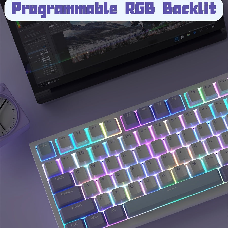 Wired Mechanical Gaming Keyboard with Volume Knob, South-Backlit LED