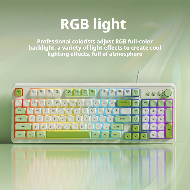 Wired Silent Gaming Keyboard with Rainbow Backlight, Quiet Typing Keys