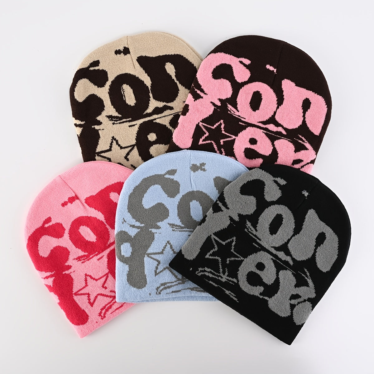 Y2K Beanie Cap, Warm graphic vintage Beanie