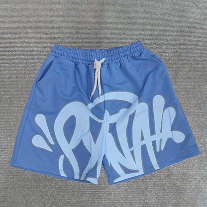 Casual Retro Drawstring Shorts for Men - Y2K-Inspired Cotton Blend, Machine Washable