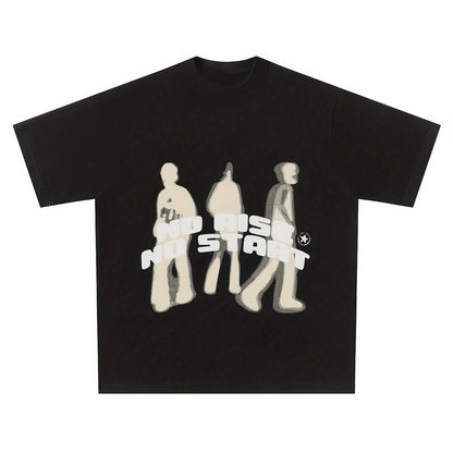 Y2K Graphic Print T-shirt, Casual Short Sleeve Crew Neck Top