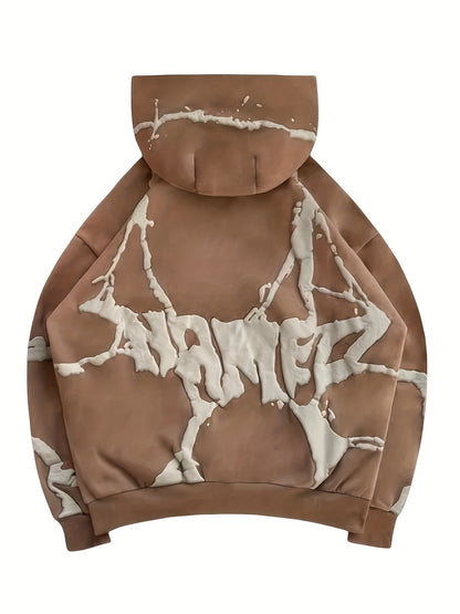 Fashion Designer Couple Men Women Sweatshirt Set Y2K Oversize Full Zip Up  Streetwear Vintage Puff Print Sweatshirts Menswear Oversized