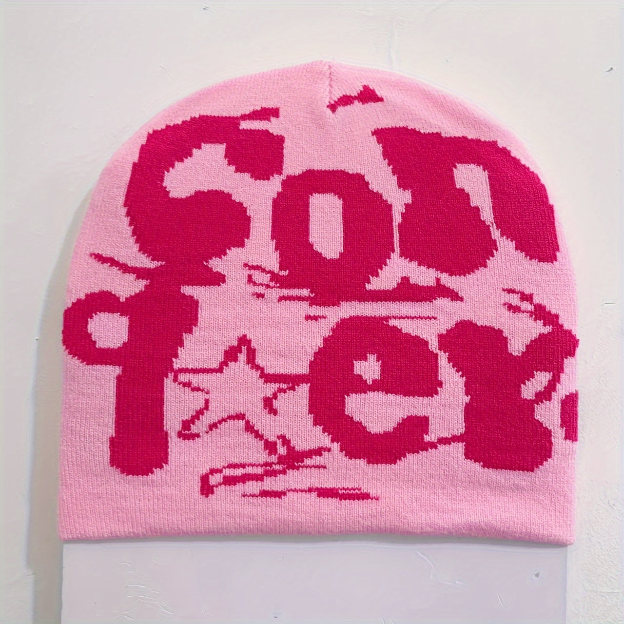 Y2K Beanie Cap, Warm graphic vintage Beanie