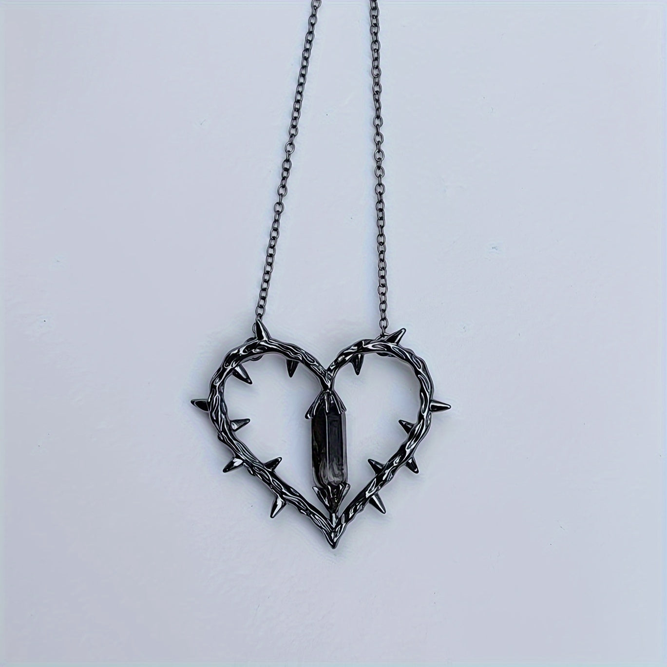 1pc Dark Witch Heart Thorn Pendant Necklace Small Thorn Clavicle Chain