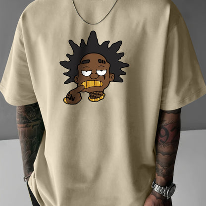 Men's Graphic Tee with Unique Portrait Design