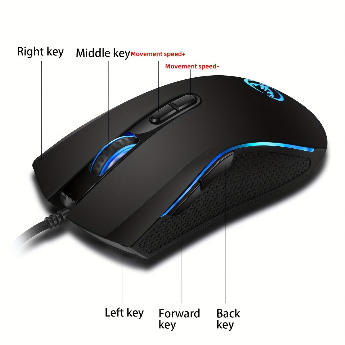 Wired Gaming Keyboard and Mouse Set, 68 Keys with RGB Backlight, Optical Mouse, USB Plug