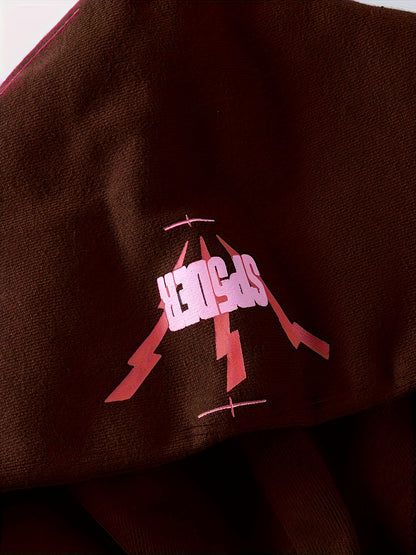 Kangaroo Pocket Hoodie, Y2K Long Sleeve Slim Knitted Hooded Sweatshirt